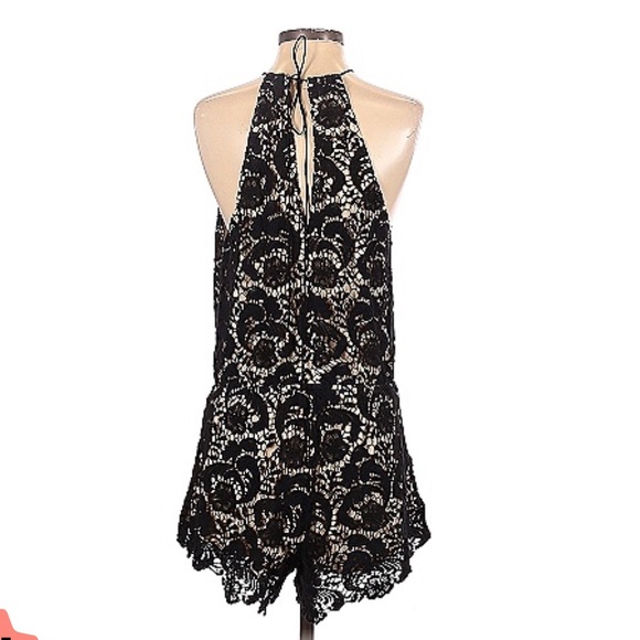 Winston white black lace romper - Picture 2 of 7